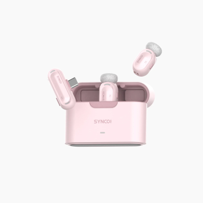 Synco Smic mini tr�dl�st lavalier-mikrofonset 2xTX 1xRX f�r Smartphone USB-c, pink