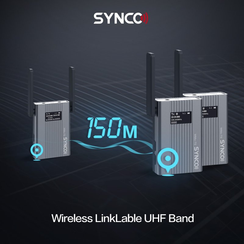 Synco trdlst mikrofonst 2 TX / 1 RX UHF 525 MHz-539.7 MHz