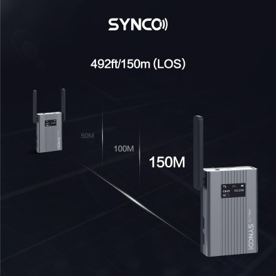 Synco tr�dl�st mikrofons�t 1 TX / 1 RX UHF 525 MHz-539.7 MHz