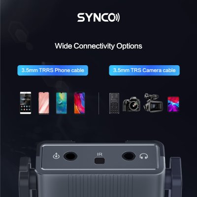 Synco tr�dl�st mikrofons�t 1 TX / 1 RX UHF 525 MHz-539.7 MHz