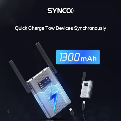 Synco tr�dl�st mikrofons�t 1 TX / 1 RX UHF 525 MHz-539.7 MHz