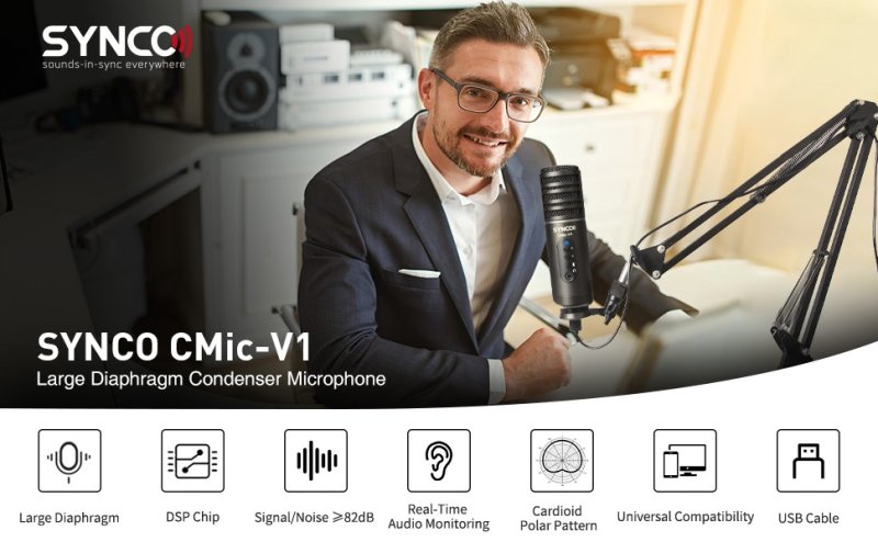 Synco USB Studio stormembran mikrofon