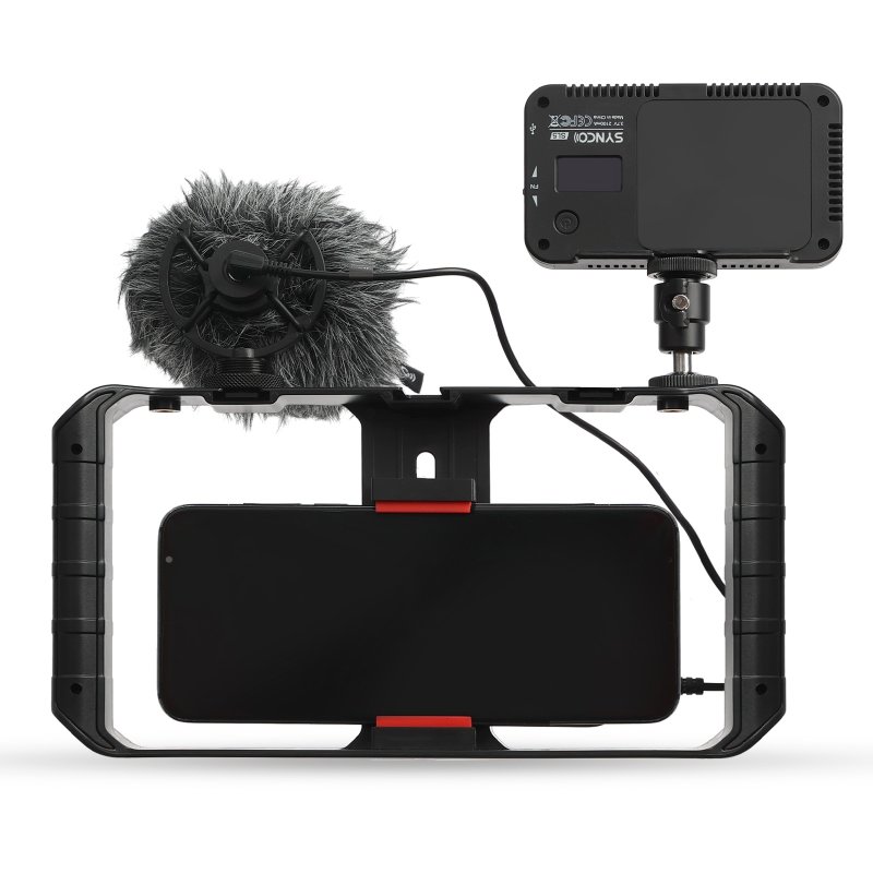 Synco vlog kit komplet med mikrofon, LED, stativ og greb