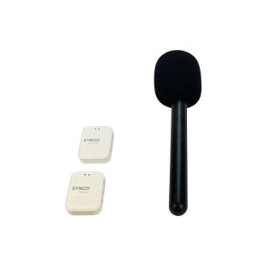 Synco tr�dl�s mikrofon s�t til interview (1 TX + 1 RX), Hvid