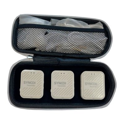 Synco tr�dl�st mikrofon s�t til interview (2 TX + 1 RX), hvid