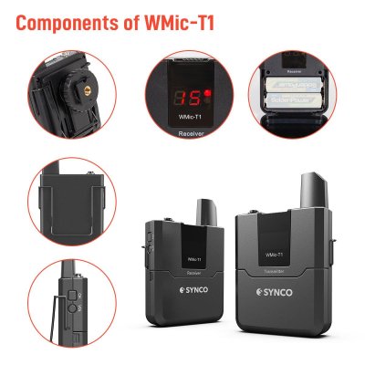 Synco tr�dl�st mikrofons�t til DSLR UHF frekv 572 - 586 MHz