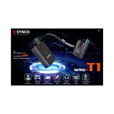 Synco trdlst mikrofonst til DSLR UHF frekvens 572 - 586 MHz