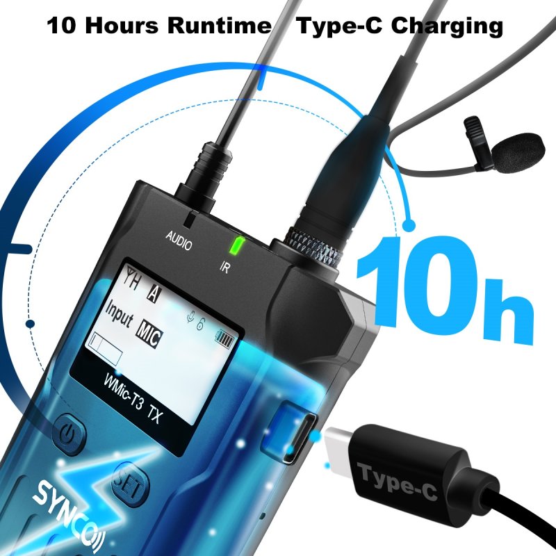 Synco trdlst mikrofonst PRO 1 RX og 2 TX UHF