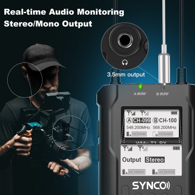 Synco tr�dl�st mikrofons�t PRO 1 RX og 2 TX UHF