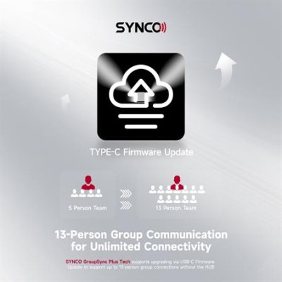 Synco tr�dl�s intercom s�t med 5 styk headset, Sort
