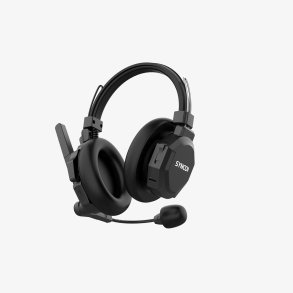 Synco tr�dl�s intercom s�t Dobbelt-�re, med 5 styk headset, Sort