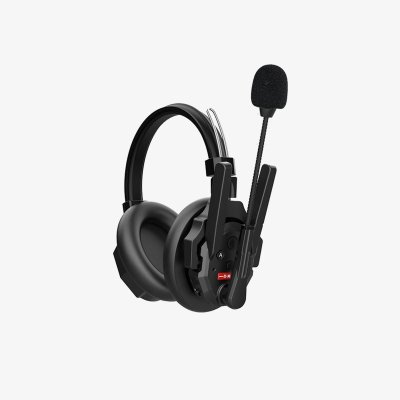 Synco tr�dl�s intercom s�t Dobbelt-�re, med 5 styk headset, Sort