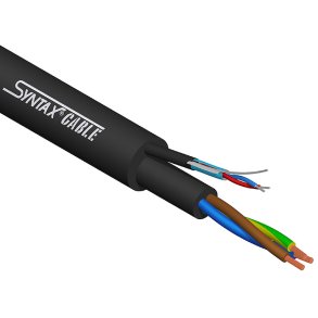 Syntax Hybrid kabel Power 3x1,5 mm2 + 1 par DMX,1 meter <br />Udvendig �= 14,0 mm