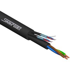 Syntax Hybridkabel Str�m 3x1,5 mm2 + 2 par DMX, 1 meter Udv. �= 14,5 mm