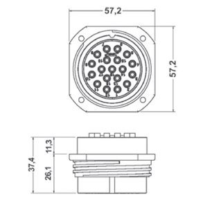 Syntax speakerstik 16-pol chassis hun, IP67