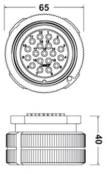Syntax speakerstik 16-pol chassis han, IP67