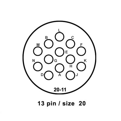 Syntax 13 pin han multistik til kabel = 6-12mm