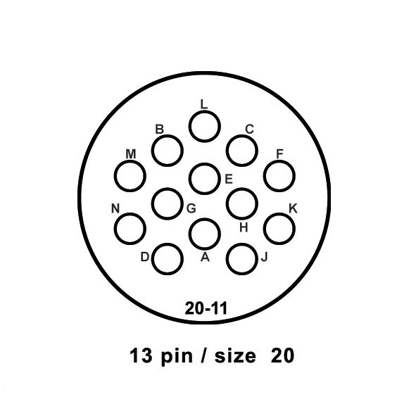 Syntax 13 pin han multistik til kabel = 6-12mm