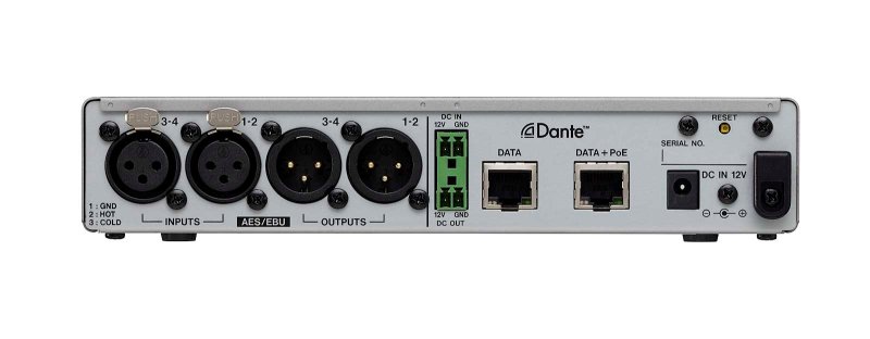 Tascam AE-4 AES/EBU Dante converter 2in / 2 out, XLR