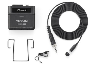 Tascam DR-10L Pro Recorder med lavalier mikrofon, sort