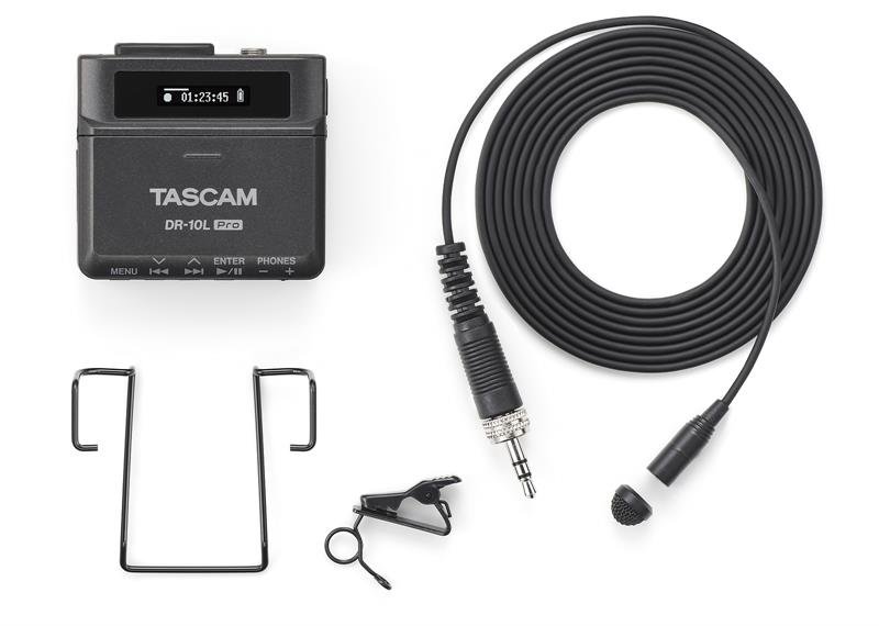 Tascam DR-10L Pro Recorder med lavalier mikrofon, sort
