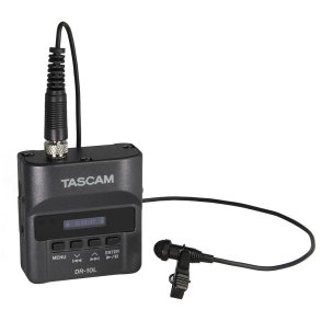 Tascam DR-10L recorder med lavalier mikrofon, sort