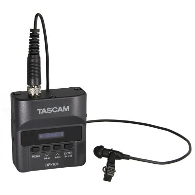 Tascam DR-10L recorder med lavalier mikrofon, sort