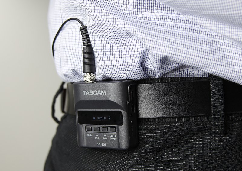 Tascam DR-10L recorder med lavalier mikrofon, sort