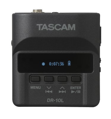 Tascam DR-10L recorder med lavalier mikrofon, sort
