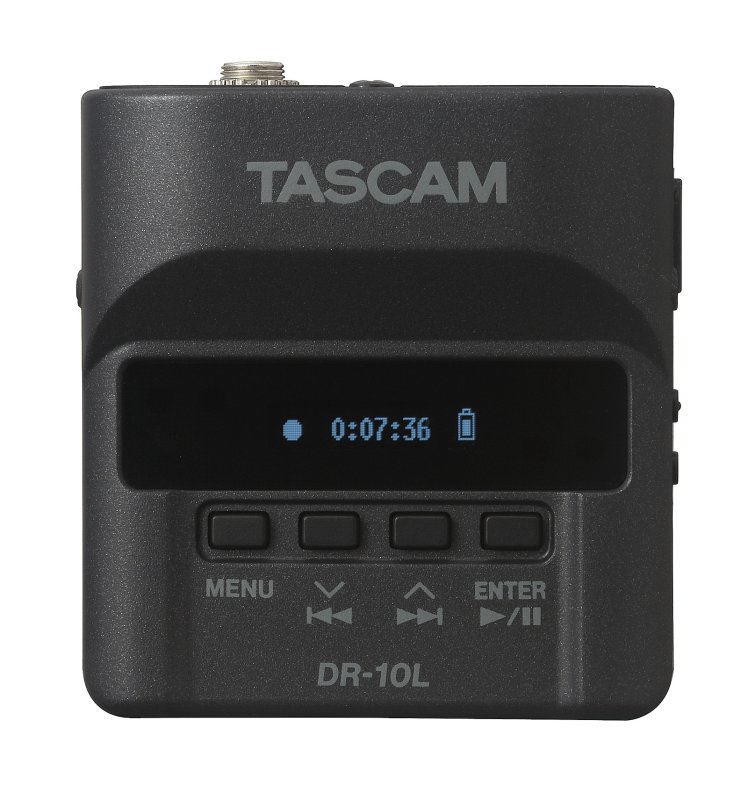 Tascam DR-10L recorder med lavalier mikrofon, sort