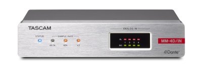 Tascam MM-4D IN Analog Dante converter 4 kanaler, Euroblock