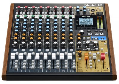 Tascam Model 12 analog mixer og 12 track digital recorder