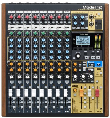 Tascam Model 12 analog mixer og 12 track digital recorder