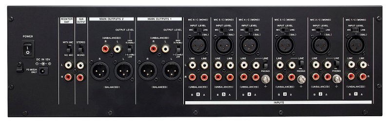 Tascam MZ-372 installationsmixer 2 zoner 7 mic/line input