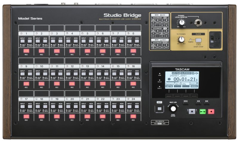 Tascam 24-track recorder, USB interface med Midi