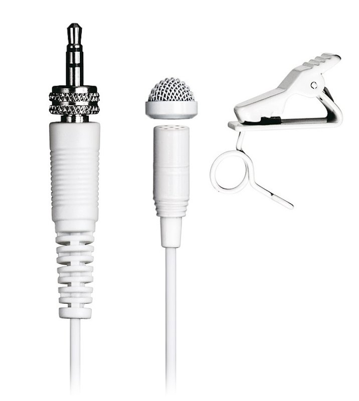 Tascam TM-10L knaphulsmikrofon minijack med omlber, Hvid