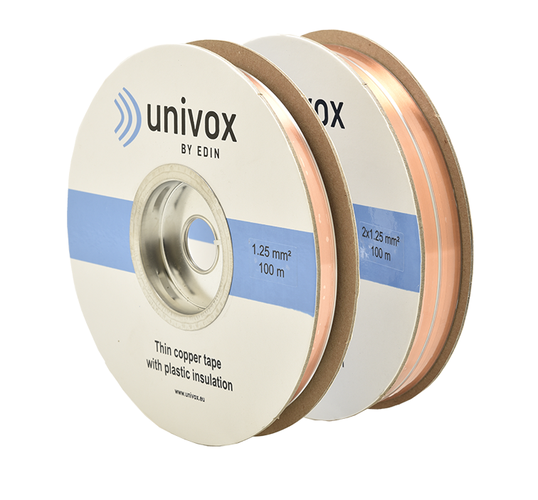 Univox kobbertape 25 x 0,1 mm, 100 meter, 2,5 mm2