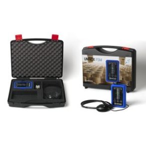 Univox digital feltstyrker m�ler til teleslynge i kuffert med hovedtelefoner