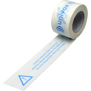 Univox advarselstape 50 mm bred, 50 meter