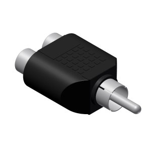 Y adapter 2 x RCA hona > 1 x RCA hane