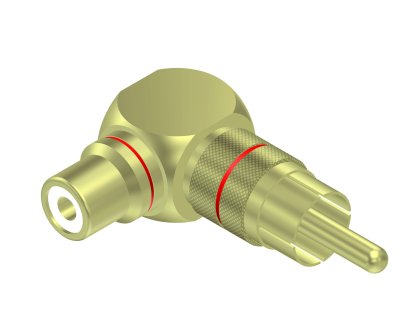Adapter RCA han > RCA hun vinkel par