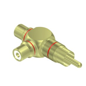 Adapter RCA han > 2 x RCA hun vinkel par