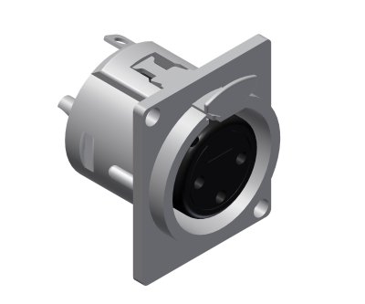 XLR chassis 3-pole hun D-series