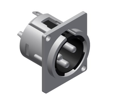 XLR chassis 3-pole han D-series