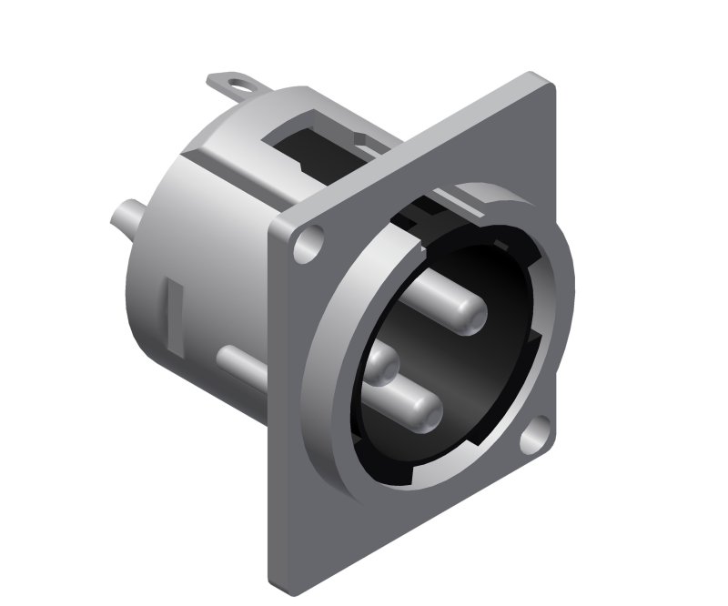 XLR chassis 3-pole han D-series