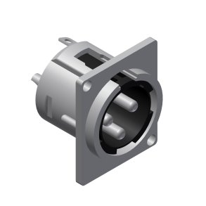 XLR chassis 3-pole han D-series