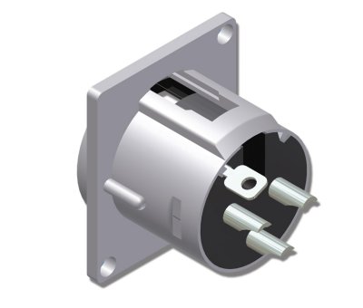 XLR chassis 3-pole han D-series
