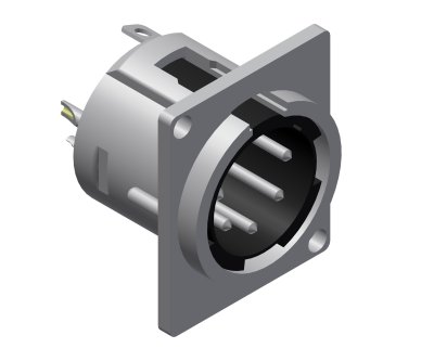 XLR chassis 5-pole han D-series
