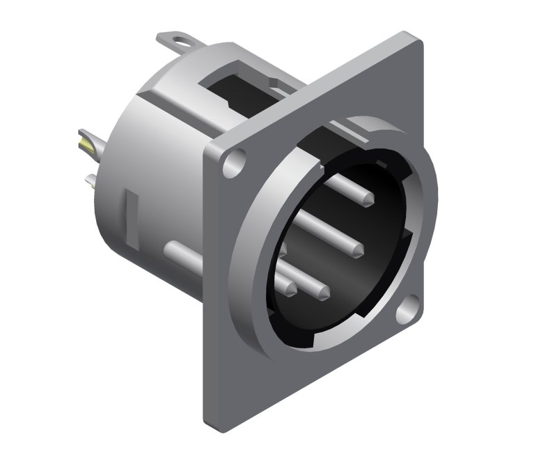 XLR chassis 5-polet han D-serie