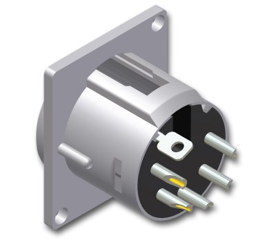 XLR chassis 5-pole han D-series